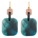 Korean Retro Acrylic Earrings Women Drop Earrings Geometric Rectangular Rou T8G3