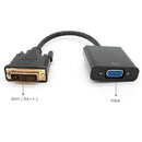 1 x 25cm DVI-D 24+1 Pin Male to VGA 15Pin Female Active Cable Adapter C AOE