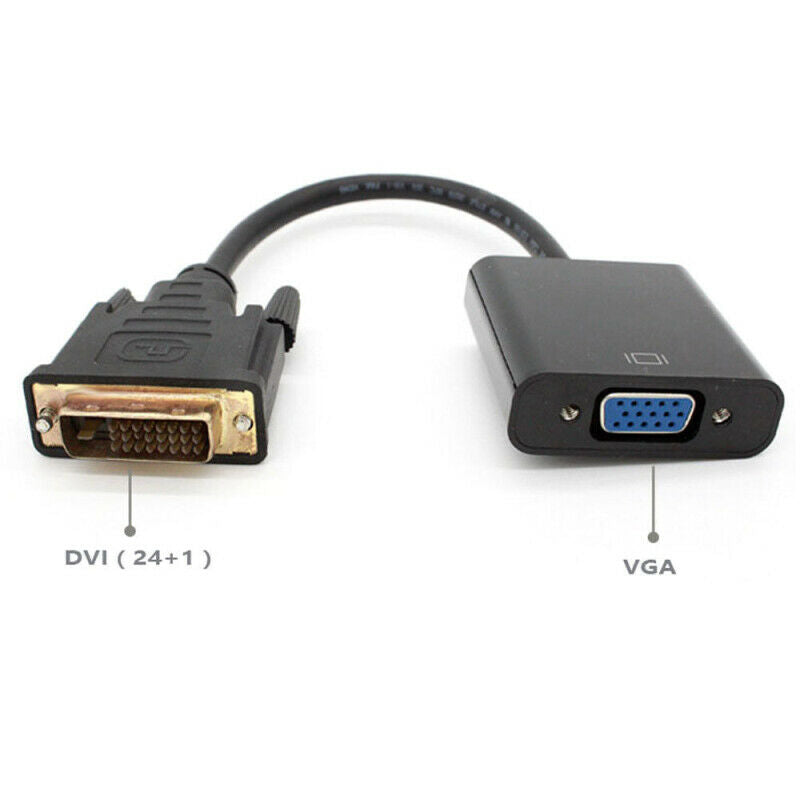 1 x 25cm DVI-D 24+1 Pin Male to VGA 15Pin Female Active Cable Adapter C AOE