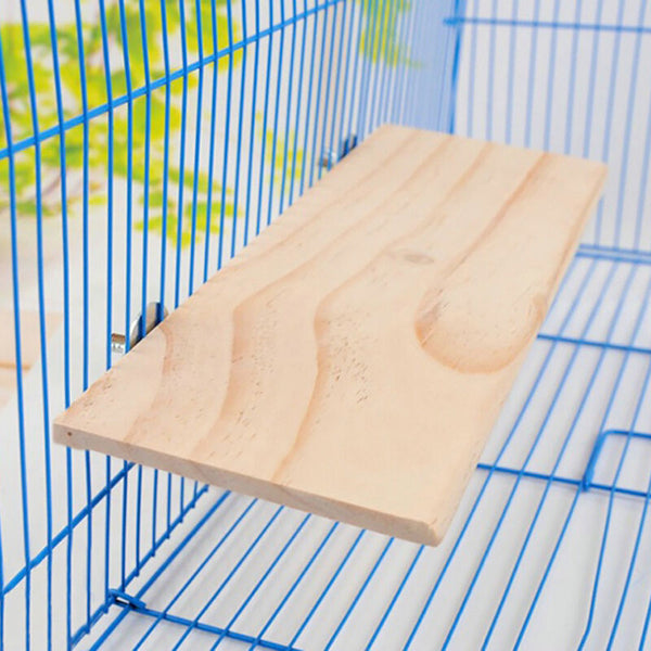 Parrot Pet Bird Wooden Hanging Stand Perch Platform Toys Cockatiel Kit 13x28cm