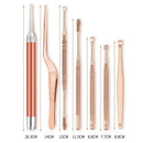 7Pcs/Set Led Ear Wax Pickers Stainless Steel Earpick Wax Remover Curette Ea