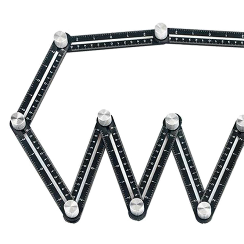 Twelve Folding Ruler Aluminum Alloy Adjustable Woodworking 12-side Template Tool