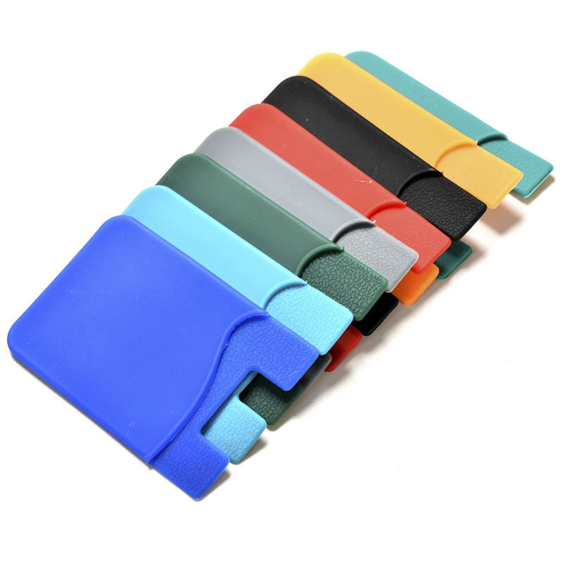 Silicone Mobile Phone Wallet Credit Card Cash Stick Adhesive Holder Case ATZZ