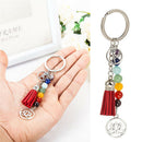 Tassel Lotus 8mm Beads Key Chain Ring Keychain Family Gift jewelry  3C