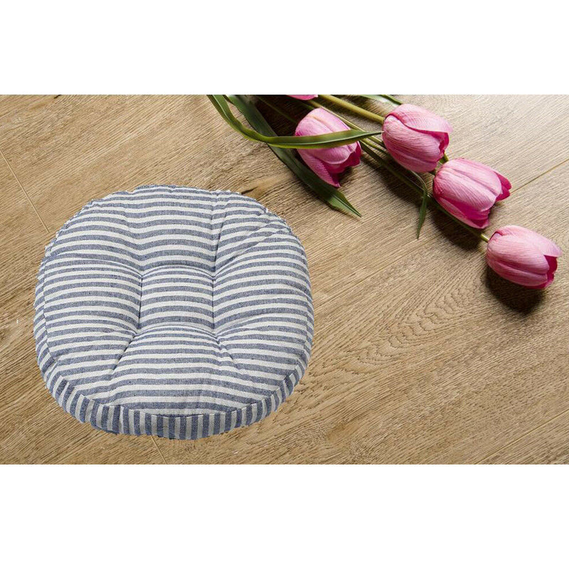 45cm Tatami Cushion Handmade Pillow Floor Chair Seat, Cotton, Blue Strips