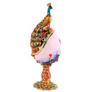 Full Diamante Metal Crafts Jewelry Trinket Box Peacock Egg Christmas Wedding
