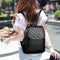 Women Plaid Leather Backpacks Casual Teen Girls School Travel Shoulder Bags