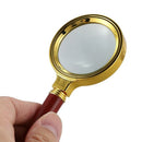 60mm Diameter 4X Optical Lens Rosewood Handle Magnifying Glass J2U5