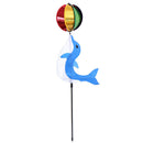 Cute Cartoon Dolphin Rainbow Wind Spinner Colorful Windmill Kids Outdoor Toys 3C