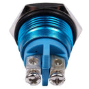 16mm Flush Mounted Momentary SPST Blue Stainless Steel Round Push Button Sw Q5X7