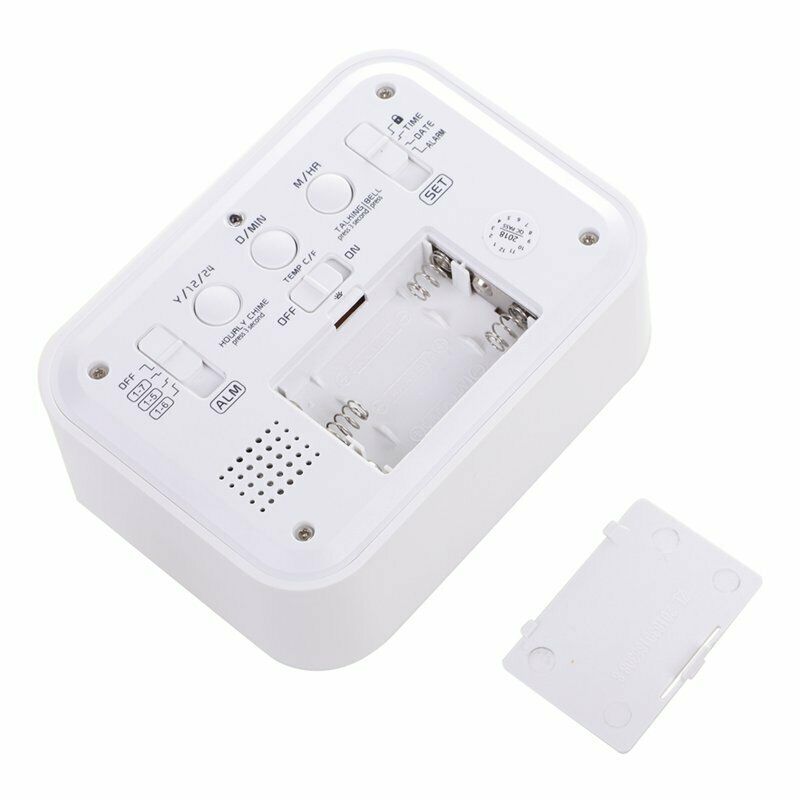 Digital Alarm Clock,Talking Clock with 3 Alarms 7 Sounds Optional Weekday A L2Q1