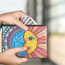 DIY Sun Moon Face Special Shaped Diamond Painting Wristlet Wallet Clutch