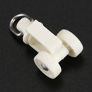 Plastic White Rail Curtain Rollers 12mm Diameter Wheel 40 pcs