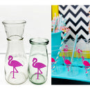 12pcs/Pack Glitter Paper Flamingo Stickers Bottle Cup Label Decals DIY