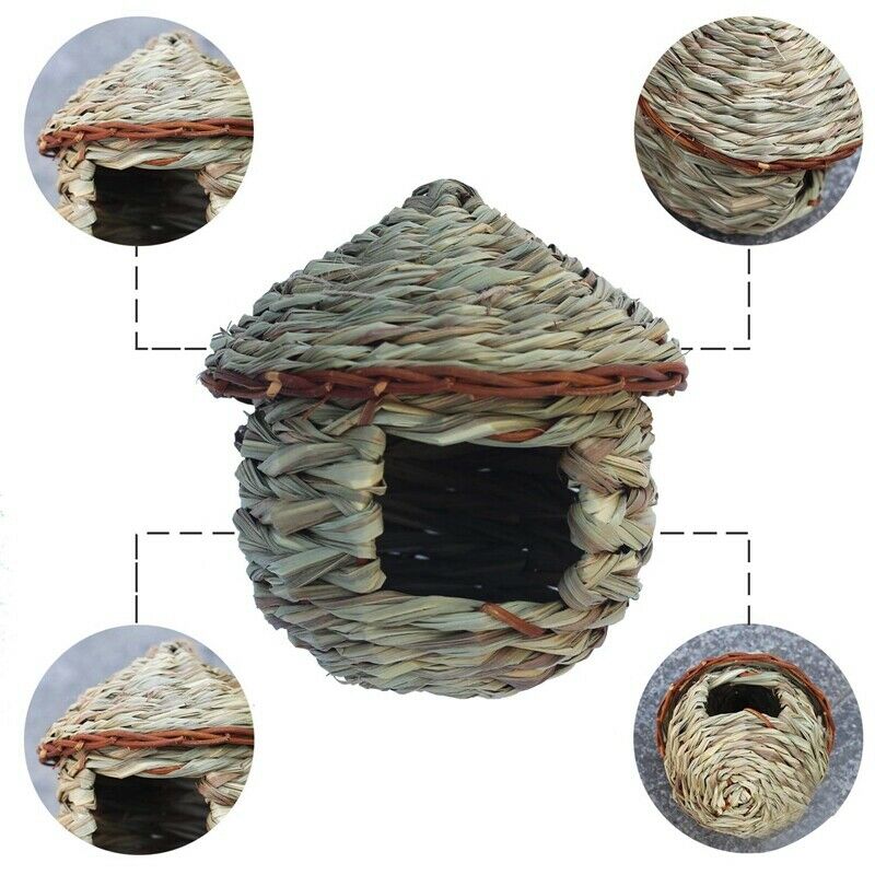 Grass Bird Hut ,Cozy Resting Place for Birds,Provides Shelter From Cold WeatJ9X5
