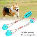 Pet Cats Dogs Interactive Suction Cup Push TPR Ball Toys Elastic Ropes Pet