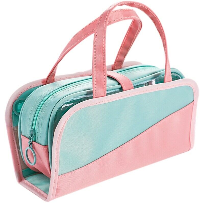 Creative Pencil Case 2 in 1 Pencil Bags Transparent Pvc Pen Box Beauty Case X7F5