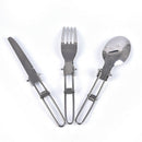 3 pcs 1 set Portable Outdoor Camping Foldable Cutlery Set Spoon Fork Kni_