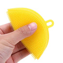 Silicone Dish Washing Brush Kitchen Pot Pan Bowl Cleaning Tools (Yellow) A