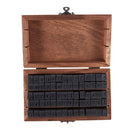 Rubber Stamp Alphabet Number Symbol Wooden Box Set Print Style Wood Letter