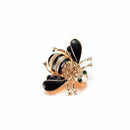 Bees Brooch Black Enamel Corsage Hats Scarf Clips Accessories Green Eyes Br W6V2