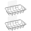 2-Pack Soap Holder, Rustproof Soap Dish With Adhesive Wall Mounted For Bath