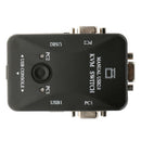 2-Port USB KVM Switch Box +2 VGA Cables Computer Share Easy Control