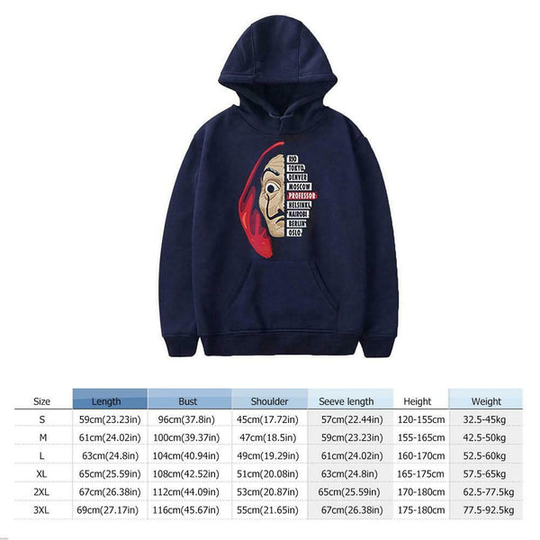 Fashion Women Men Hoodies Winter Print Long Sleeve Tops (Navy Blue)(S)