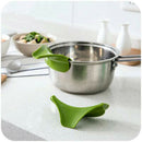 Silicone Soup Liquid Water Pan Cooking Funnel Gel Edge Deflector Tool Po AZK