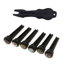 Acoustic Guitar String Nail Peg 6pcs Ebony Guitar Bridge Pin with Puller Remover