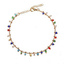 Women Colorful Crystal Ankle Bracelet Anklet Adjustable Chain Foot Beach Jewelry