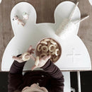 Rabbit Shape Waterproof Placemat Kids Skid Resistance Dining Table Mat-White