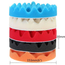 5Pcs 6" Sponge Buffer Waffle Polishing Foam Buffing Pads Set For Car Polisher