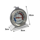Stainless Steel Fridge Freezer Dial Thermometer Temperature Gauge Stands & Hangs