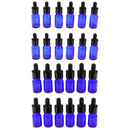 24pcs Blue Glass Bottle with Glass Dropper (5ml + 10ml) for