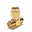 Triple 1M2F Adapter RP.SMA jack male to 2 RP-SMA plug female T RF connector Z