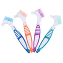 1Pc Denture Teeth Brush Easy Grip Handle Double Sided Toothbrushes Colour Ran BX