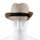 Straw Hat Fedora - Panama Trilby Style Packable Crushable Summer Sun Mens