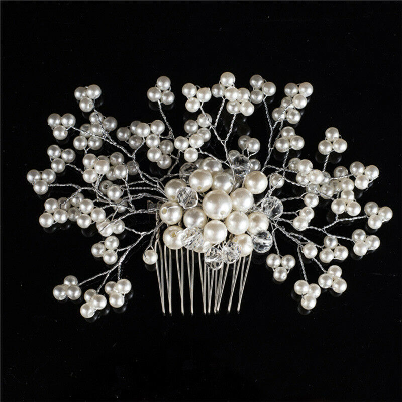 Flower Wedding Hair Pins Bridesmaid Crystal Diamante Pearls Bridal Clips Grip Gw