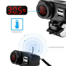5V 2 USB Motorcycle Waterproof Phones Charger Socket Adapter Voltmeter Red