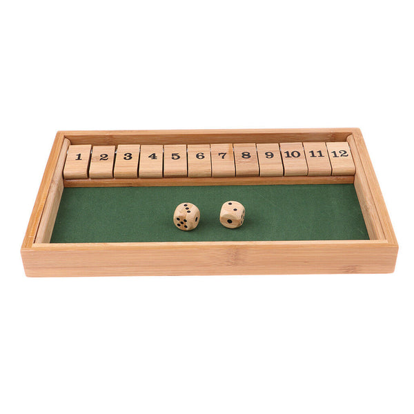 Wood Deluxe 1-12 Number Shut the Box Dice Board Game Entertainment for Club