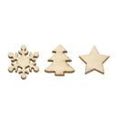 50pcs Wooden Tree Snowflakes Stars DIY Christmas Tree Hanging Pendant Xmas Decor