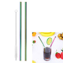 2x Reusable Stainless Steel Metal Drinking Straws +1x Cleaning Brush Home Party