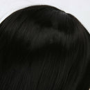 Women Silky Black Straight Bobo Hairstyle Middle Parted Wig Hairpiece