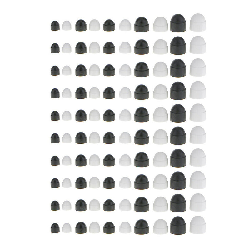 10 Pcs Hexagon Bolts Nuts Cover Caps- White - Premium Nylon - M8 13x15mm