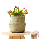 Foldable Rattan Hanging Flower Pot Planter Laundry Storage Basket Xmas Decor JR