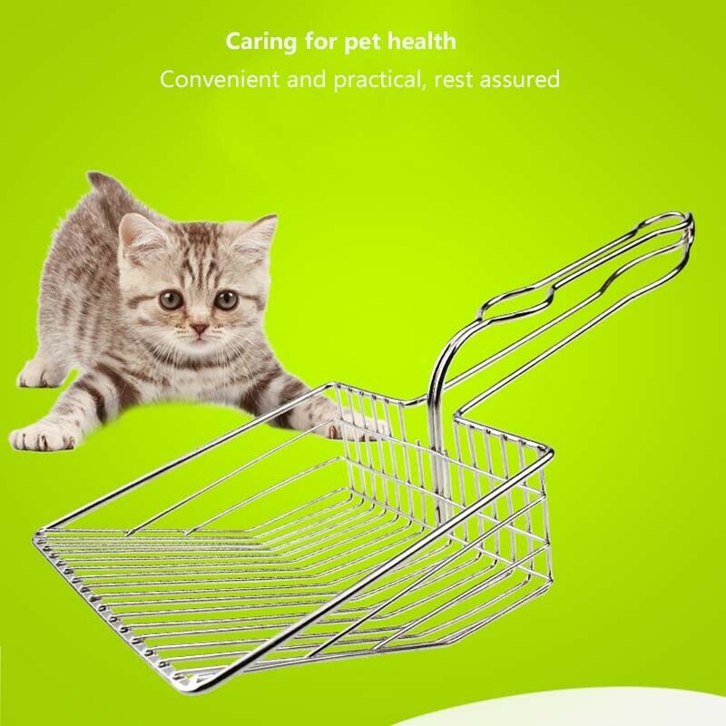 Durable Cat Litter Scoop Metal Waste Scooper Poop Pet Sand Shovel Cleaning Tools