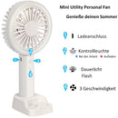 Mini Portable Handheld Fan 3 Speeds Rechargeable Fan Led Night Lights Deskt