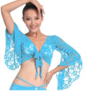 Sexy Belly Dance Dancing Lace Blouse Top Bra Dancewear Costumes Lake blue