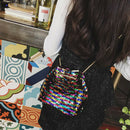 Bags Female Bling Sequins Bucket Bag Fashion Clip Shoulder Bag Backpack (Mu M7N1